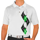 Golf Knickers: Men's Argyle Paradise Golf Shirt - Black/Lime/White Clothing