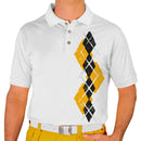 Golf Knickers: Men's Argyle Paradise Golf Shirt - Gold/Black Clothing