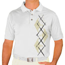 Golf Knickers: Men's Argyle Paradise Golf Shirt - Taupe/White Clothing