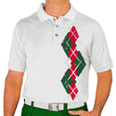 Golf Knickers: Men's Argyle Paradise Golf Shirt - Dark Green/Red Clothing