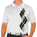 Golf Knickers: Men's Argyle Paradise Golf Shirt - Black/Taupe/Charcoal Clothing