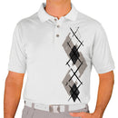 Golf Knickers: Men's Argyle Paradise Golf Shirt - Taupe/Black/White Clothing