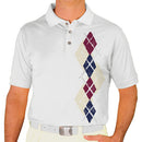 Golf Knickers: Men's Argyle Paradise Golf Shirt - Natural/Navy/Maroon Clothing