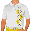 Golf Knickers: Men's Argyle Paradise Golf Shirt - Yellow/White Clothing
