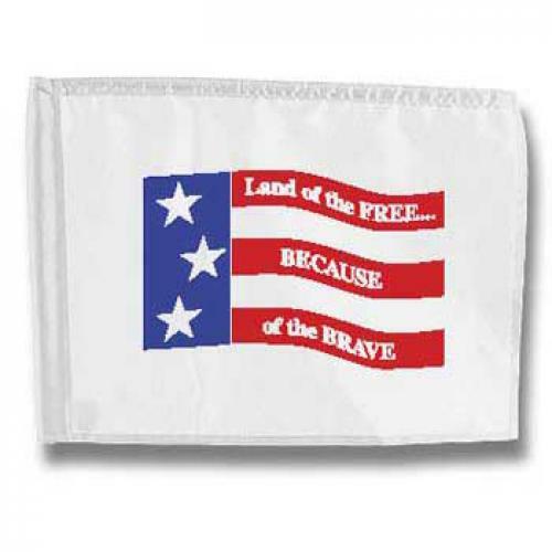 Markers Inc: Decorative Single Sided Golf Flags -Free & Brave