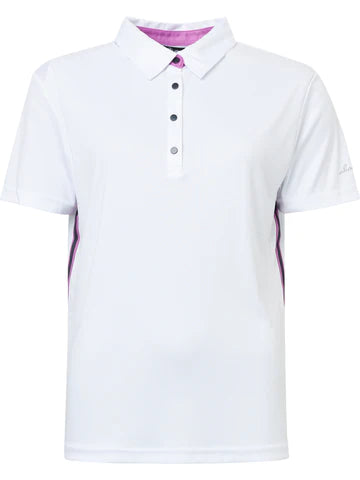 Abacus Sports Wear: Women's Stripe Short Sleeve Golf Polo - Cherry