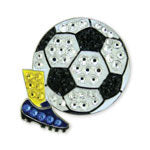 Bonjoc: Ball Marker & Hat Clip - Seema Sparkle Line - Goal (Soccer Ball)