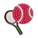 Bonjoc: Ball Marker & Hat Clip - Seema Sparkle Line - Tennis Pink Ace
