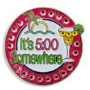 Bonjoc: Ball Marker & Hat Clip - It's 5:00 Somewhere (Pink)