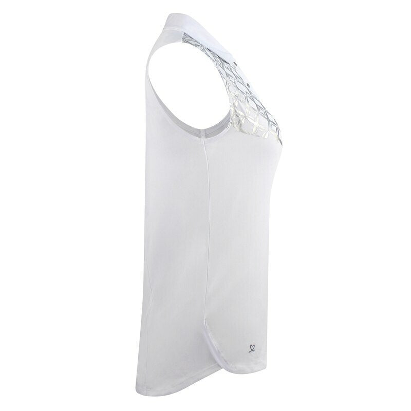 Daily Sports Women's Caterina Sleeveless White Polo (Size Small) SALE