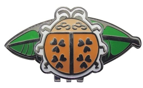 Navika: Ball Marker & Hat Clip - Ladybug on Leaf (Orange)