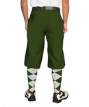 Golf Knickers: Mens 'Par 3' Microfiber Golf Knickers - Olive Clothing