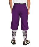 Golf Knickers: Mens 'Par 3' Microfiber Golf Knickers - Purple Clothing