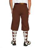 Golf Knickers: Mens 'Par 3' Microfiber Golf Knickers - Brown Clothing
