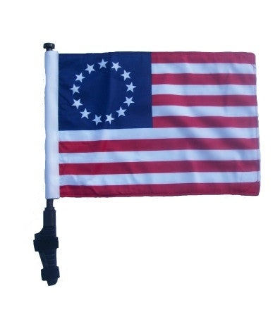SSP Flags: 11x15 inch Golf Cart Flag with Pole - Betsy Ross
