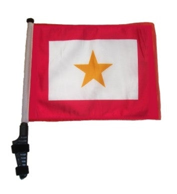 SSP Flags: 11x15 inch Golf Cart Flag with Pole - Gold Star