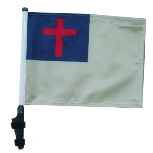 SSP Flags: 11x15 inch Golf Cart Flag with Pole - Christian