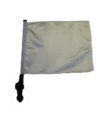 SSP Flags: 11x15 inch Golf Cart Flag with Pole - White