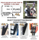 SSP Flags: 11x15 inch Golf Cart Flag with Pole - White