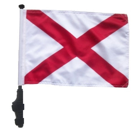 SSP Flags: 11x15 inch Golf Cart Flag with Pole - State of Alabama