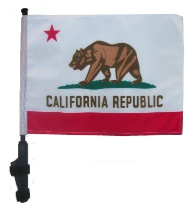 SSP Flags: 11x15 inch Golf Cart Flag with Pole - State of California