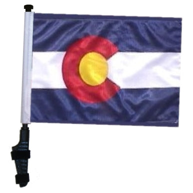 SSP Flags: 11x15 inch Golf Cart Flag with Pole - State of Colorado