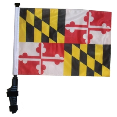 SSP Flags: 11x15 inch Golf Cart Flag with Pole - State of Maryland