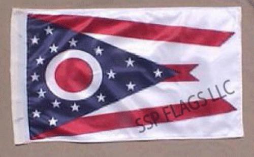 SSP Flags: 11x15 inch Golf Cart Flag with Pole - State of Ohio