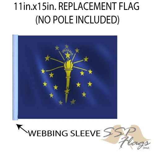 SSP Flags: 11x15 inch Golf Cart Replacement Flag - Indiana