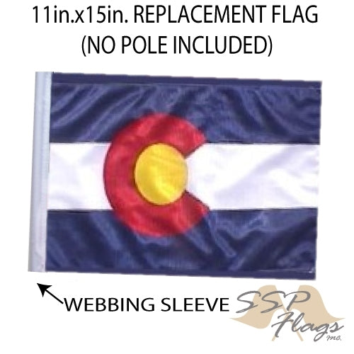 SSP Flags: 11x15 inch Golf Cart Replacement Flag - Colorado