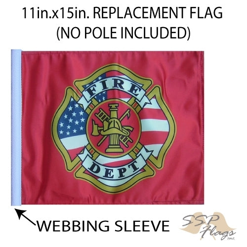 SSP Flags: 11x15 inch Golf Cart Replacement Flag - Fire Dept