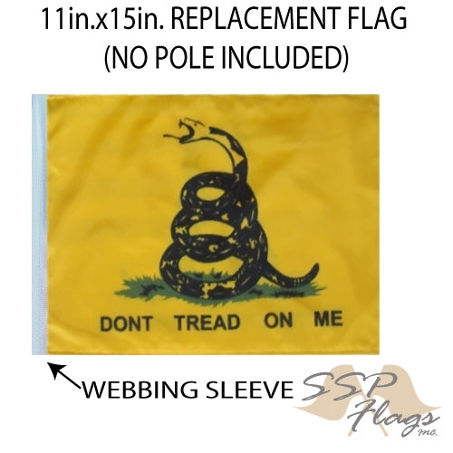 SSP Flags: 11x15 inch Golf Cart Replacement Flag - Don't Tread on Me