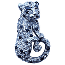 ReadyGolf: 3D Silver Jaguar /Panther Ball Marker & Hat Clip with Crystals