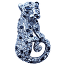 ReadyGolf: 3D Silver Jaguar /Panther Ball Marker & Hat Clip with Crystals