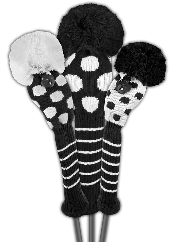 Just 4 Golf - Dot Headcover Set - Black and White