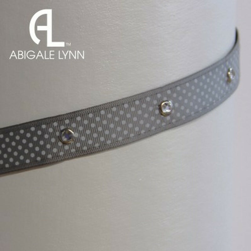 Abigale Lynn Classic Twill Black Visor with Grey Swiss Dot Velcro Band - SALE