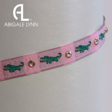 Abigale Lynn Visor Band - Pink Preppy Gator