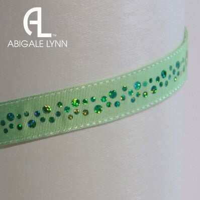 Abigale Lynn Visor Band - Lime Green Glitter Dots