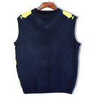 Golf Knickers: Men's Argyle Sweater Vest - Navy/Yellow Clothing