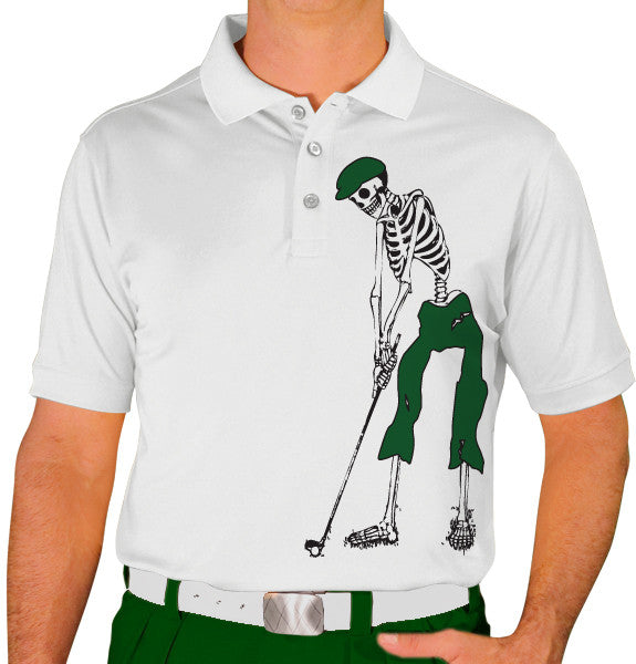 Golf Knickers: Mens Halloween Golf Shirt - Golfing Skeleton Clothing
