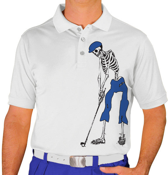 Golf Knickers: Mens Halloween Golf Shirt - Golfing Skeleton Clothing