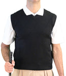Golf Knickers: Men's Solid Sweater Vest - Black Clothing