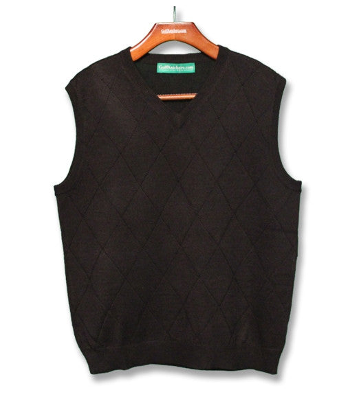 Golf Knickers: Men's Solid Sweater Vest - Black