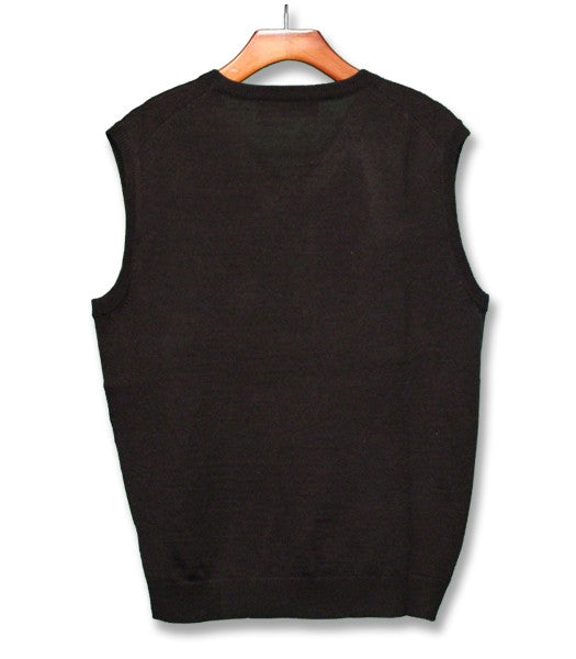 Golf Knickers: Men's Solid Sweater Vest - Black