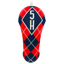 BeeJos: Golf Head Cover - Navy and Red Argyle Print (5 Fairway) SALE Golf Club Headcovers