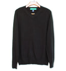 Golf Knickers: Men's Long Sleeve Solid Sweater - Black Clothing