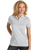 Antigua Women's Silver/White Quest 101303 Short Sleeve Polo (Size 2X-Large) SALE