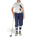 Golf Knickers: Ladies Argyle Paradise Golf Shirt - Charcoal/Navy/White Clothing