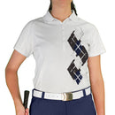 Golf Knickers: Ladies Argyle Paradise Golf Shirt - Charcoal/Navy/White Clothing