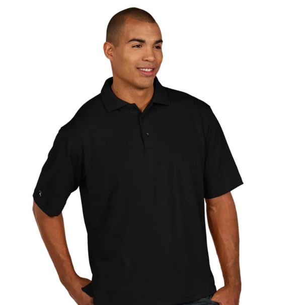 Antigua Men's Black Pique Xtra-Lite Polo 100425 Short Sleeve Polo (Size 2X-Large) SALE